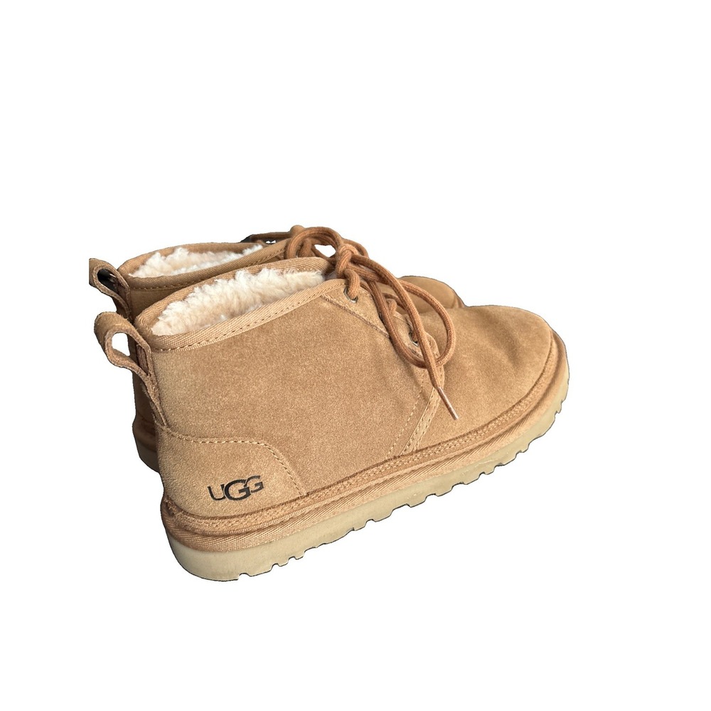 UGG Neumel Women's Size 9 Chukka Boots Chestnut Brown Sherpa Lined Lace Up Warm